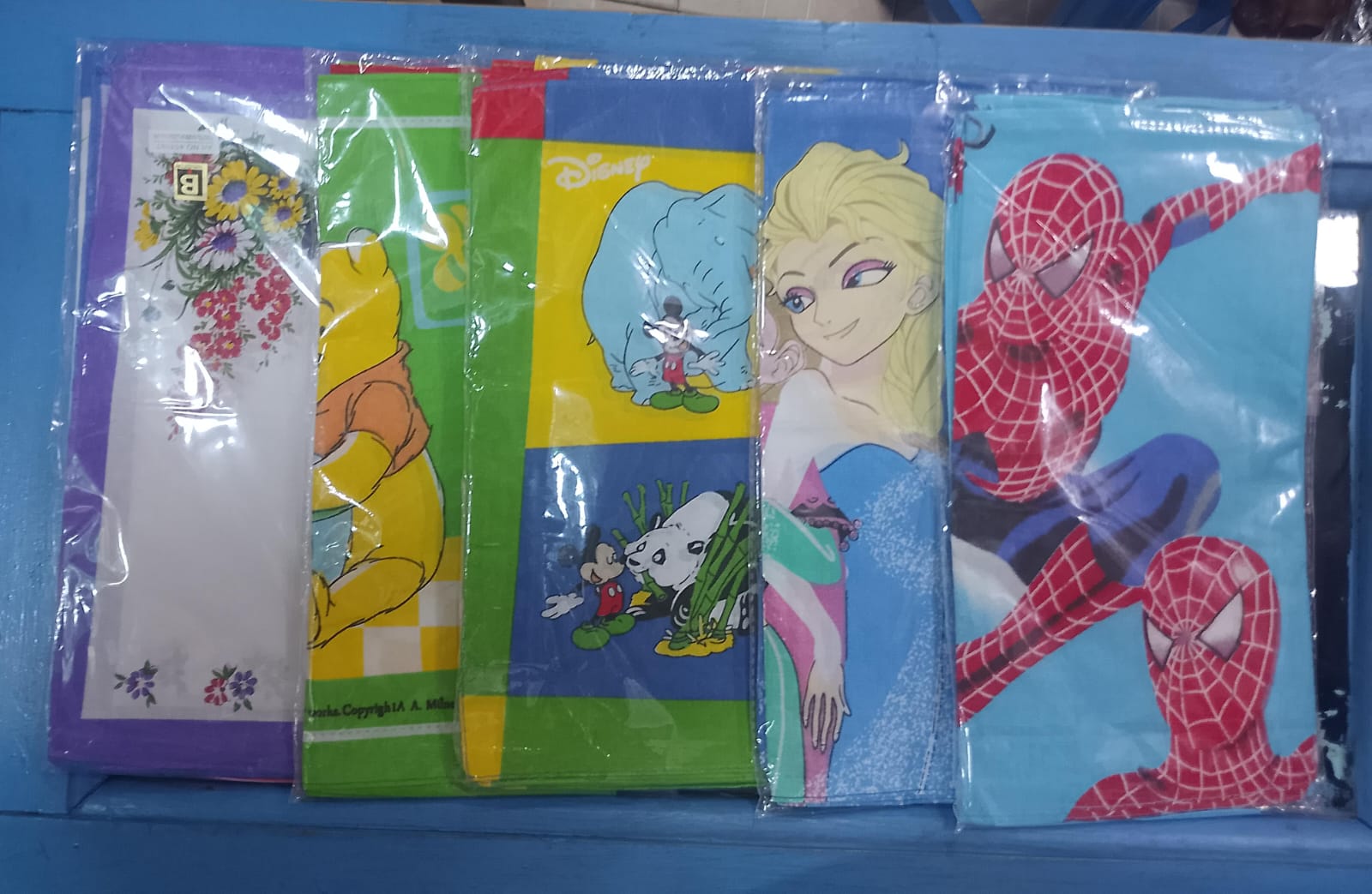 Kids animated and cartoon prints Handkerchiefs assorted 6 pcs
