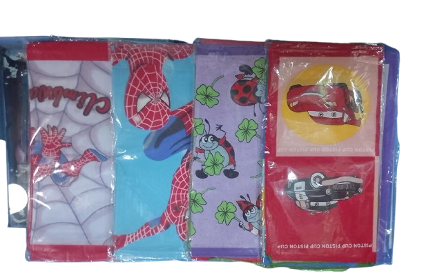 Kids animated and cartoon prints Handkerchiefs assorted 6 pcs