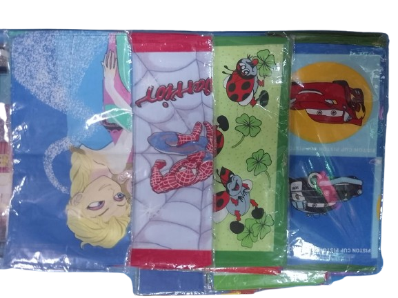 Kids animated and cartoon prints Handkerchiefs assorted 6 pcs