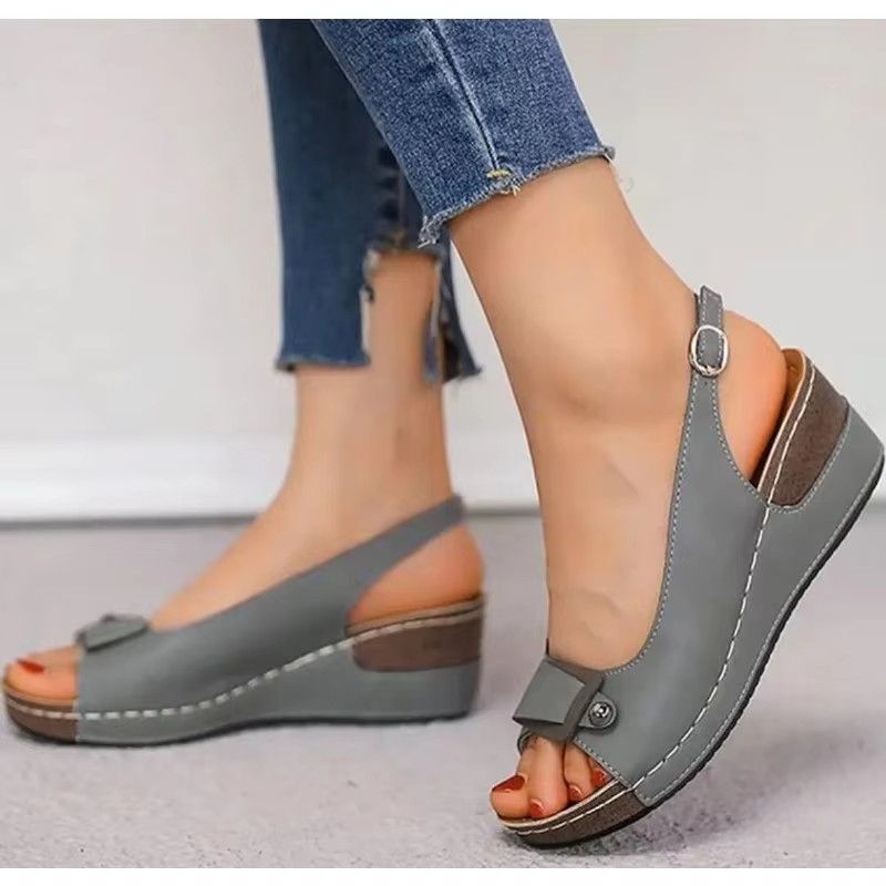 2024 Woman Sandals Retro Wedges Summer Wedge Sandals Female Casual Sewing Women Shoes Comfortable Ladies Sandalias Easy Matching