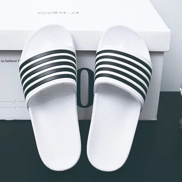 Slippers Brand Men Women Summer Stripes Pool Slides Couple Casual Slidee Beach Big Size Sandals Mujer Shoes Indoor Bedroom Shoe
