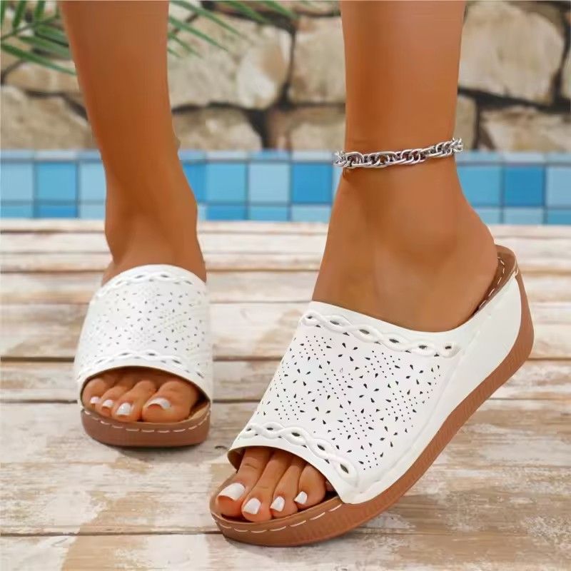 Shoes Sandals Women Summer Elegant Women Shoe Slip On Ladies Shoes Wedge Women's Sandals Casual Female Slippers Woman Footwear