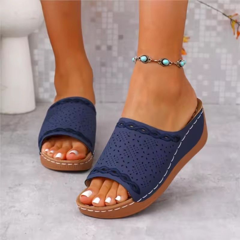 Shoes Sandals Women Summer Elegant Women Shoe Slip On Ladies Shoes Wedge Women's Sandals Casual Female Slippers Woman Footwear