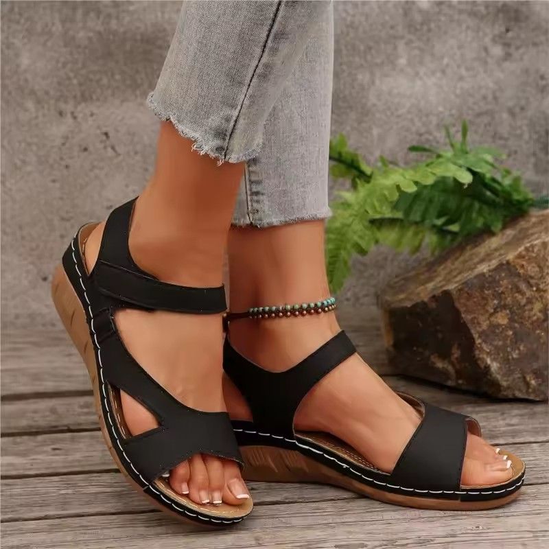 Summer Shoes Women Sandals Non-Slip Shoes Woman Retro Ladies Shoes Wedge Women's Sandals Beach Female Footwear Women Sandal