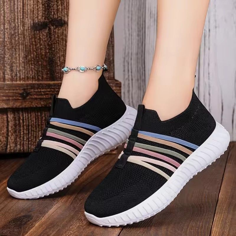 2025 Autumn Women Vulcanized Shoes High Quality Women Sneakers Slip On Flats Shoes Women Loafers Plus Size 43 Walking Flat