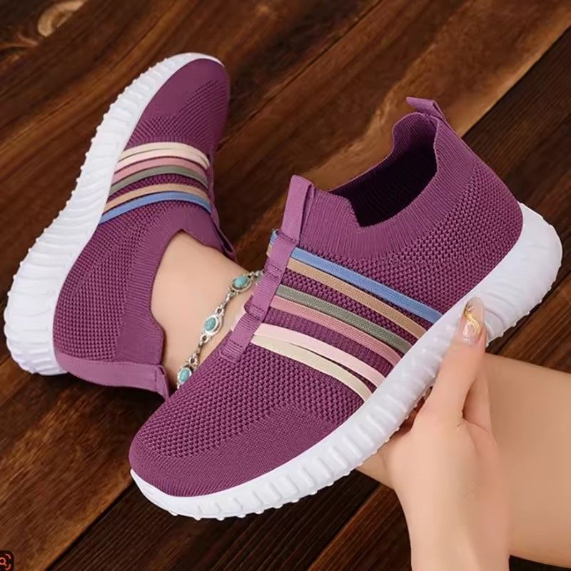 2025 Autumn Women Vulcanized Shoes High Quality Women Sneakers Slip On Flats Shoes Women Loafers Plus Size 43 Walking Flat