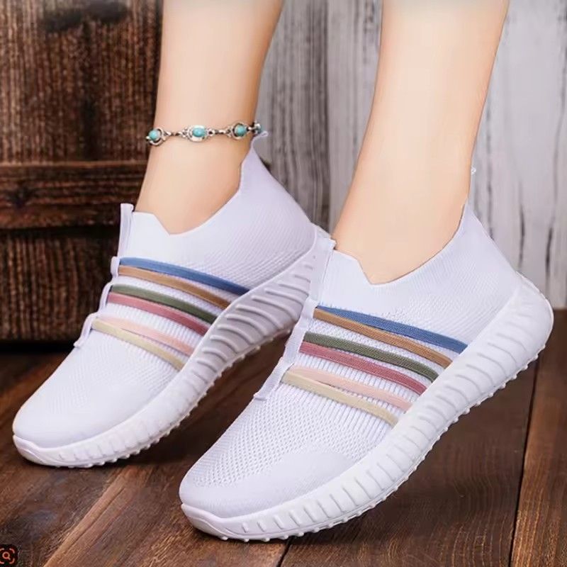 2025 Autumn Women Vulcanized Shoes High Quality Women Sneakers Slip On Flats Shoes Women Loafers Plus Size 43 Walking Flat