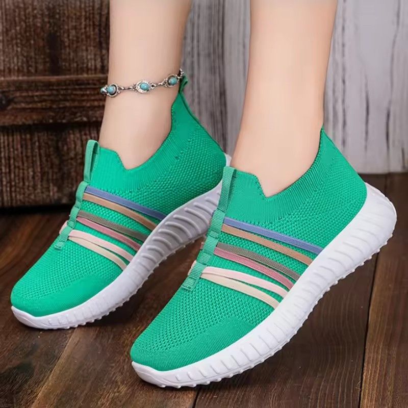 2025 Autumn Women Vulcanized Shoes High Quality Women Sneakers Slip On Flats Shoes Women Loafers Plus Size 43 Walking Flat