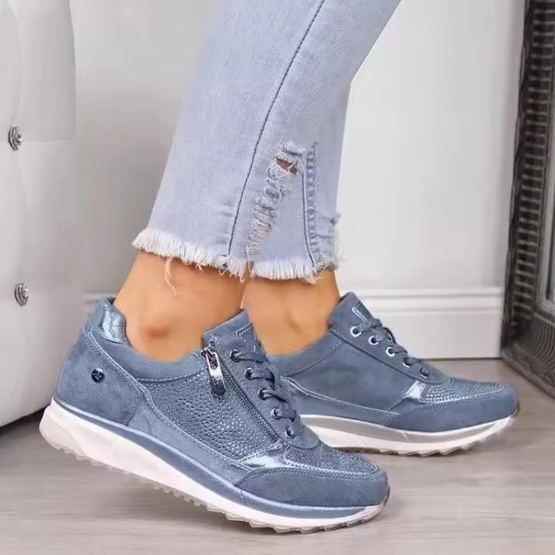New Women's Wedge Sneakers Lightweight Womens Vulcanized Shoes Breathable Shoes Female Shoes Wear-resistant Zapatillas De Mujer