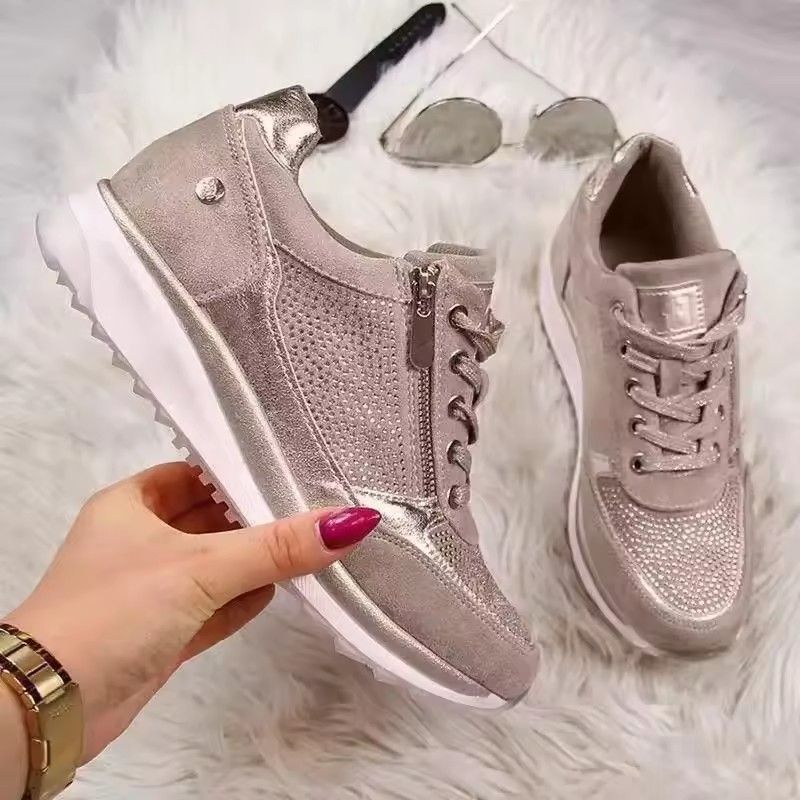New Women's Wedge Sneakers Lightweight Womens Vulcanized Shoes Breathable Shoes Female Shoes Wear-resistant Zapatillas De Mujer
