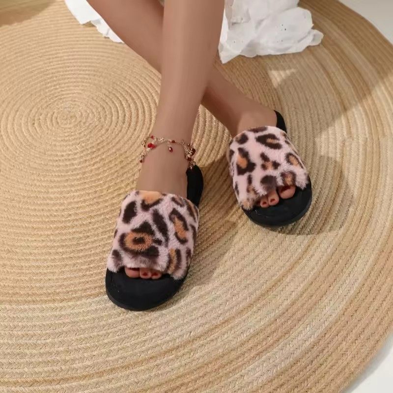 Fashion Women Slippers Cotton Plush Warm Female Light EVA Flat Bottom Non-slip Comfortable Slides Winter Autumn House Shoes