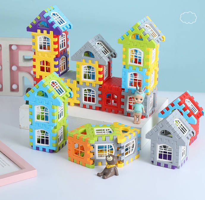 50pc Educational enlightenment toys ever-changing assembling random color building sets educational children's kids girl boy toys Baby House Building Blocks Toys Fast delivery within 1-5 days