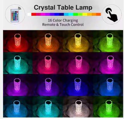 Rechargeable USB LED Night Light Table Lamp Touch Remote Control Desk Bedside Indoor Lighting Rose Lamp Crystal Table Lamp Bedroom Desk Lamp Fast Shipping within 1-5 Days