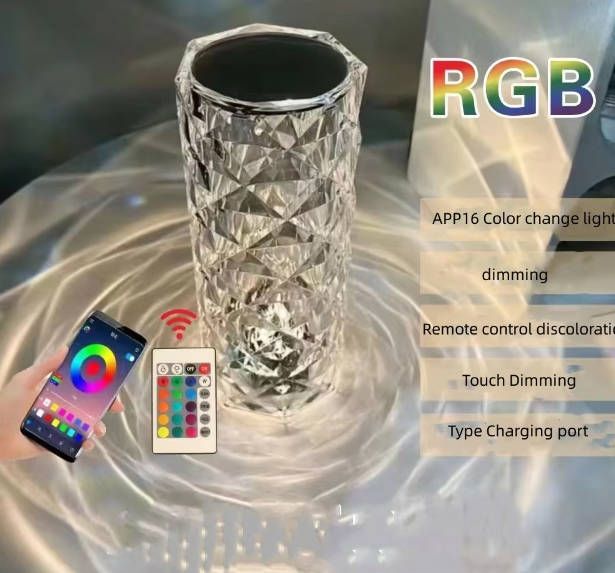 Rechargeable USB LED Night Light Table Lamp Touch Remote Control Desk Bedside Indoor Lighting Rose Lamp Crystal Table Lamp Bedroom Desk Lamp Fast Shipping within 1-5 Days