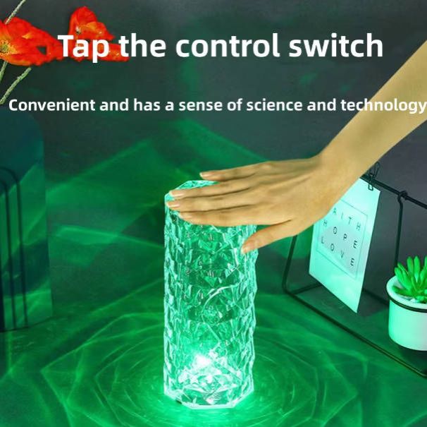 Rechargeable USB LED Night Light Table Lamp Touch Remote Control Desk Bedside Indoor Lighting Rose Lamp Crystal Table Lamp Bedroom Desk Lamp Fast Shipping within 1-5 Days