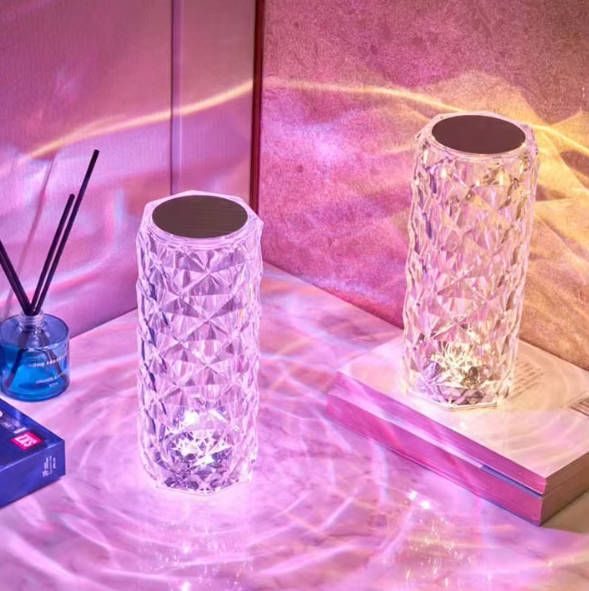 Rechargeable USB LED Night Light Table Lamp Touch Remote Control Desk Bedside Indoor Lighting Rose Lamp Crystal Table Lamp Bedroom Desk Lamp Fast Shipping within 1-5 Days