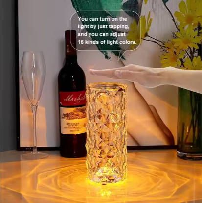 Rechargeable USB LED Night Light Table Lamp Touch Remote Control Desk Bedside Indoor Lighting Rose Lamp Crystal Table Lamp Bedroom Desk Lamp Fast Shipping within 1-5 Days