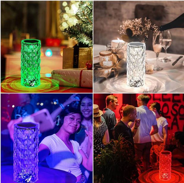 Rechargeable USB LED Night Light Table Lamp Touch Remote Control Desk Bedside Indoor Lighting Rose Lamp Crystal Table Lamp Bedroom Desk Lamp Fast Shipping within 1-5 Days
