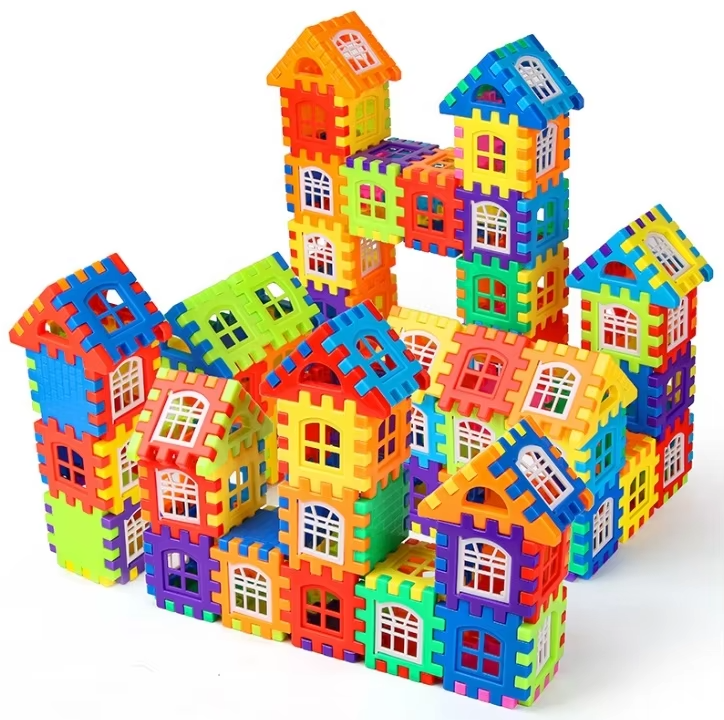 50pc Educational enlightenment toys ever-changing assembling random color building sets educational children's kids girl boy toys Baby House Building Blocks Toys Fast delivery within 1-5 days
