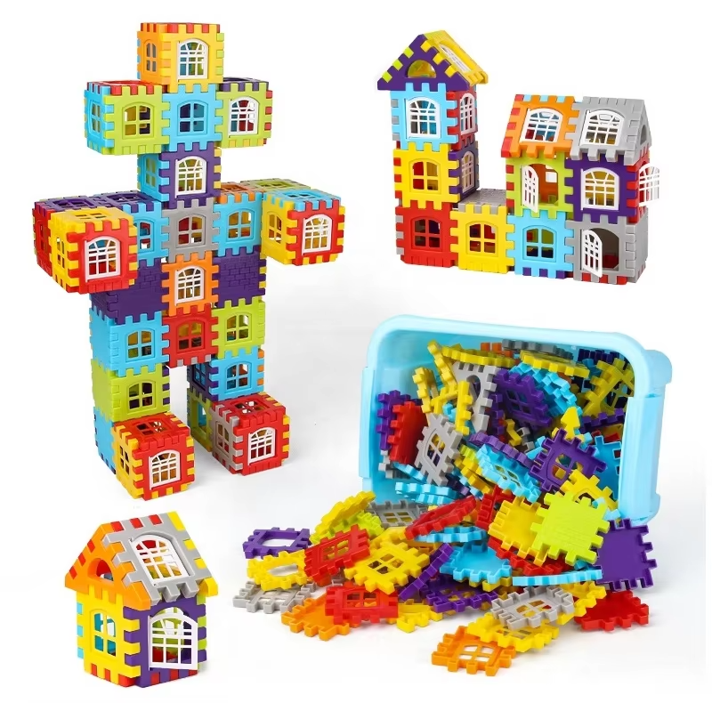 50pc Educational enlightenment toys ever-changing assembling random color building sets educational children's kids girl boy toys Baby House Building Blocks Toys Fast delivery within 1-5 days