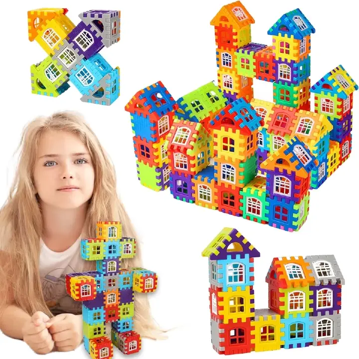 50pc Educational enlightenment toys ever-changing assembling random color building sets educational children's kids girl boy toys Baby House Building Blocks Toys Fast delivery within 1-5 days