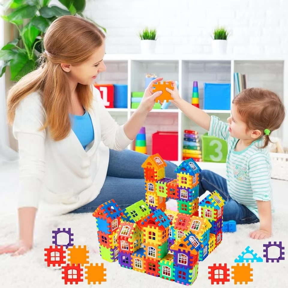 50pc Educational enlightenment toys ever-changing assembling random color building sets educational children's kids girl boy toys Baby House Building Blocks Toys Fast delivery within 1-5 days
