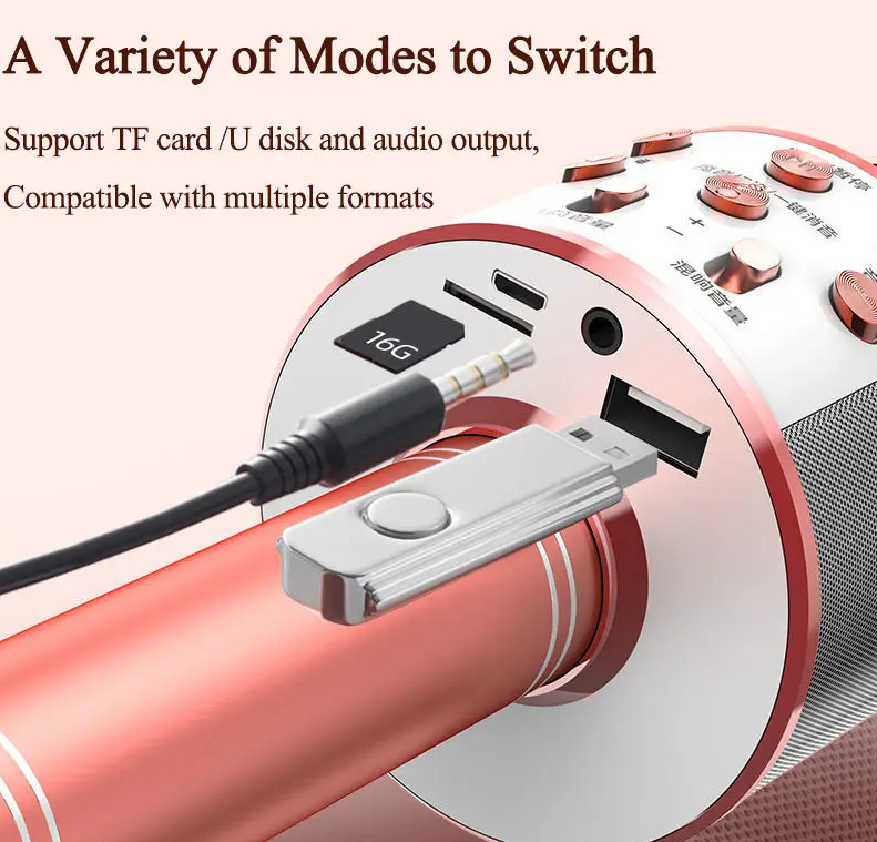 Rechargeable Wireless Bluetooth Karaoke Mic Sing-Along Bluetooth Karaoke Microphone and Bluetooth Stereo Speaker All-in-One Fast delivery within 1-5 days