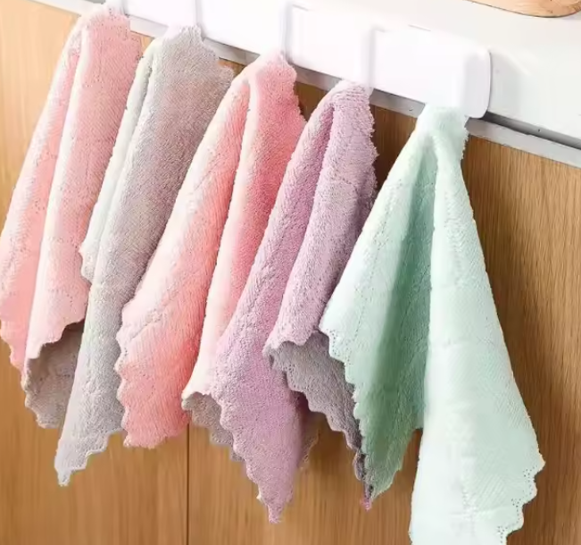 10pcs Microfiber Towel Absorbent Kitchen Cleaning Cloth Non-stick Oil Dish Towel Rags Napkins Tableware Household Cleaning Fast delivery within 1-5 days