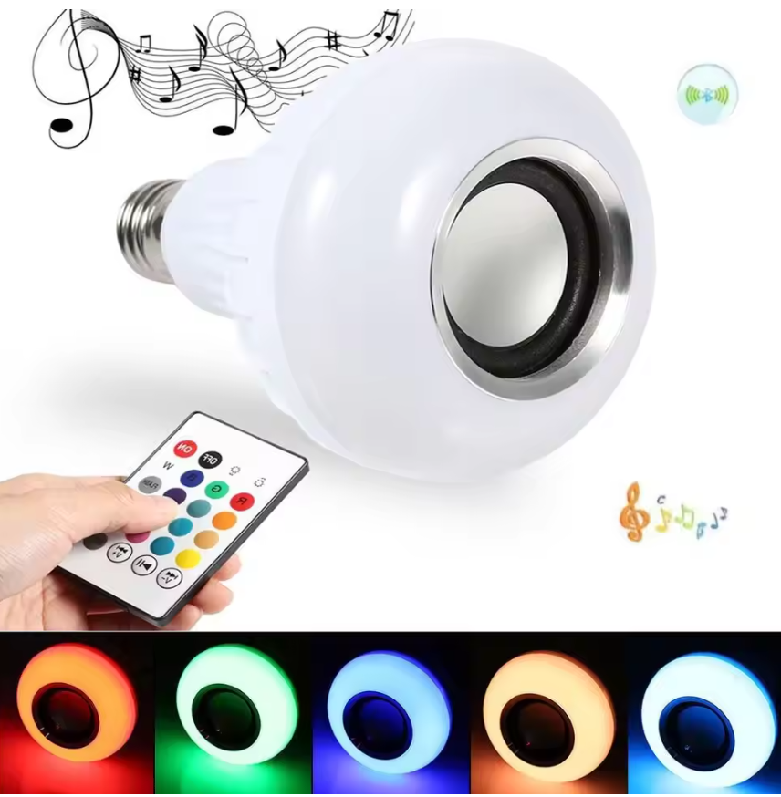 Bluetooth RGB Smart Speaker Music Bulb Colorful Stage Light Bulb With Remote Control E27 12W Led Dimmable Bulb For Home Party Fast delivery within 1-5 days