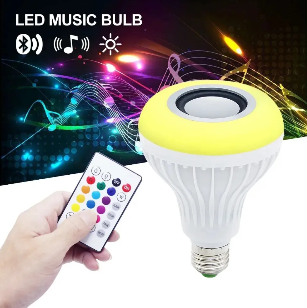 Bluetooth RGB Smart Speaker Music Bulb Colorful Stage Light Bulb With Remote Control E27 12W Led Dimmable Bulb For Home Party Fast delivery within 1-5 days
