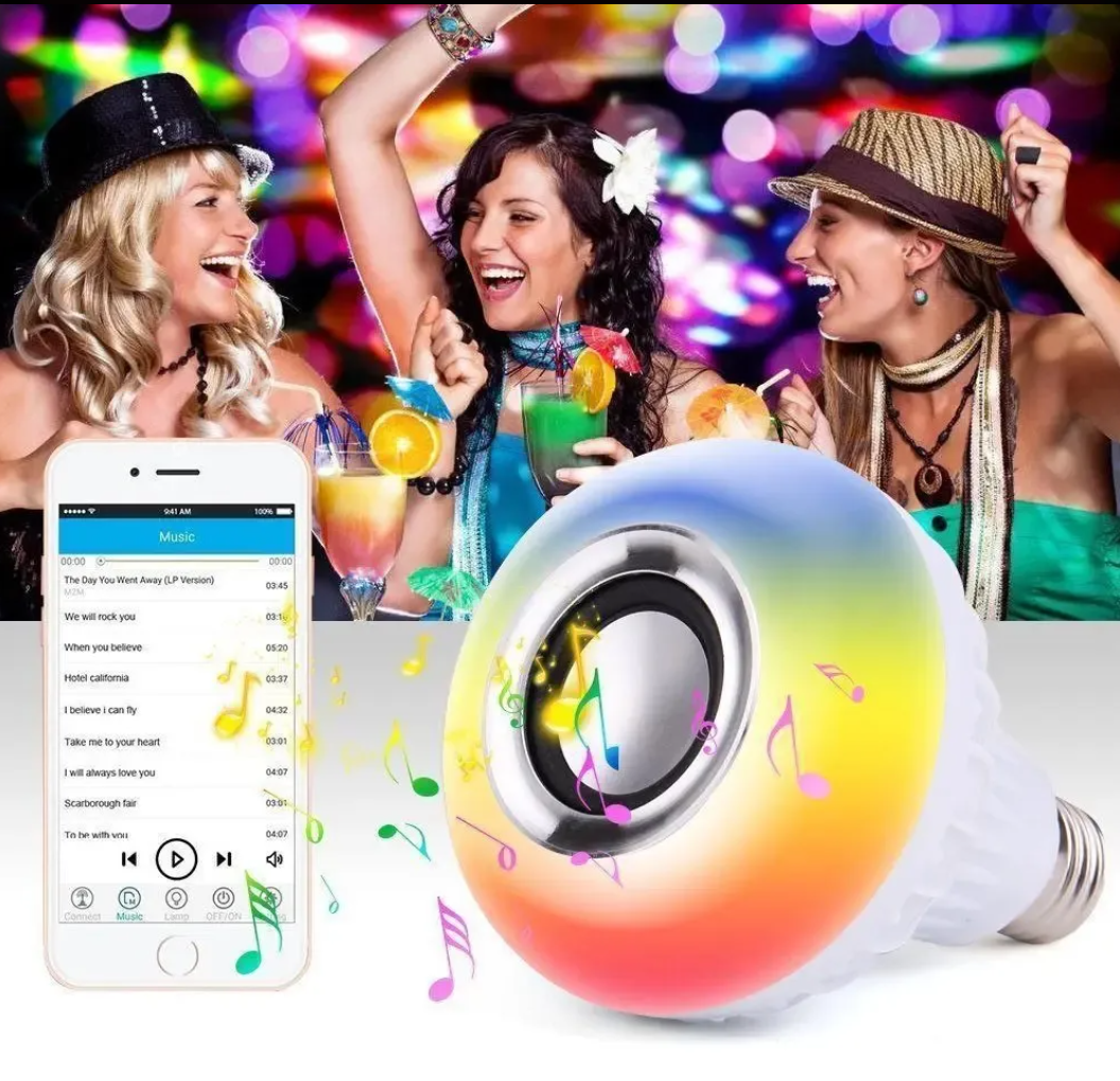 Bluetooth RGB Smart Speaker Music Bulb Colorful Stage Light Bulb With Remote Control E27 12W Led Dimmable Bulb For Home Party Fast delivery within 1-5 days