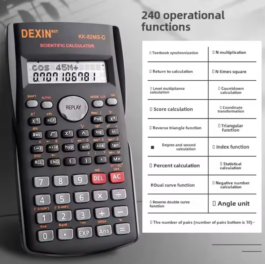 Multifunctional Scientific Calculator Student Portable Function Stationery School Office Supplies 12 Digits Display Scientific Calculator for Mathematics Teaching Student Fast delivery within 1-5 days