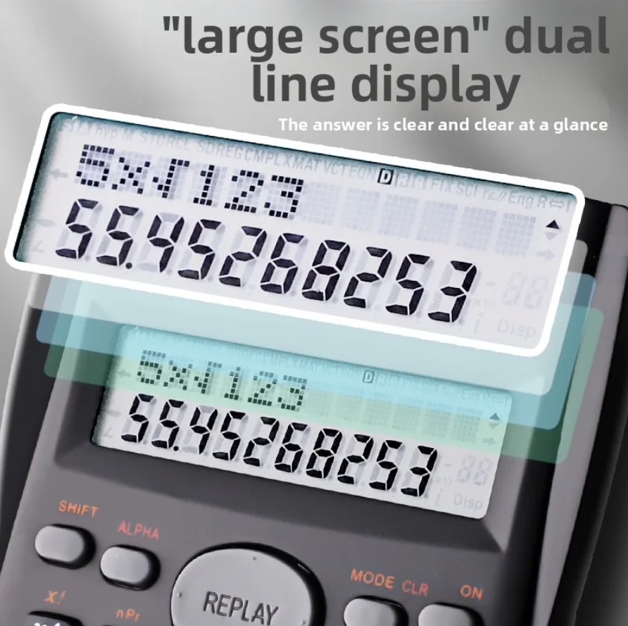 Multifunctional Scientific Calculator Student Portable Function Stationery School Office Supplies 12 Digits Display Scientific Calculator for Mathematics Teaching Student Fast delivery within 1-5 days