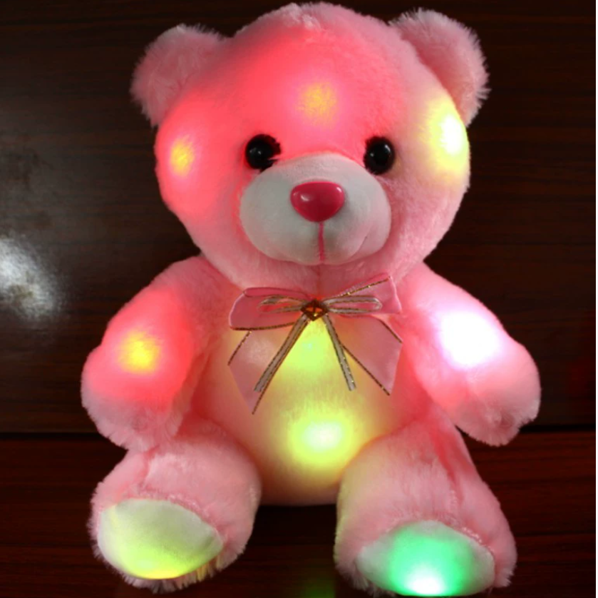 Fashion boy Dolls Lovely Soft LED Colorful Glowing Teddy Bear Stuffed Plush Toy Gifts For Birthday girl baby toy Cute Doll Toys kid  Colorful Lights Toy Bears Fast delivery within 1-5 days