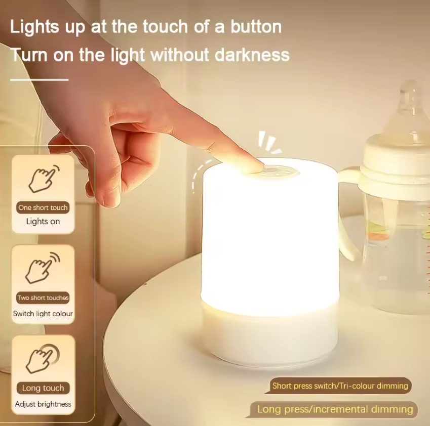 Rechargeable Led Night Lights Bedside Dimmable Charging Desktop Night Lamps Bedroom Bedside Lighting Decoration Touch Reading Led Table Lamps Local fast delivery