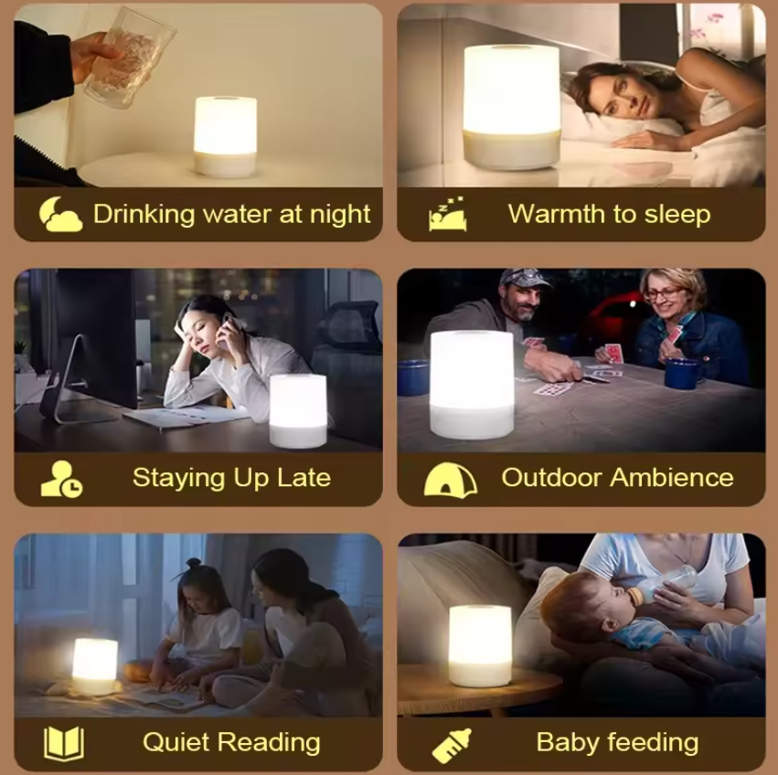 Rechargeable Led Night Lights Bedside Dimmable Charging Desktop Night Lamps Bedroom Bedside Lighting Decoration Touch Reading Led Table Lamps Local fast delivery