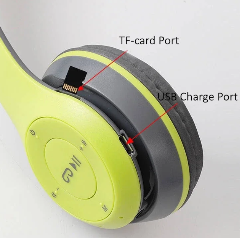 Bluetooth 5.0 Wireless Headphone Foldable HIFI Stereo Bass Earphone  Helmet Gift With Mic USB Adaptor For iPhone Game Local fast delivery