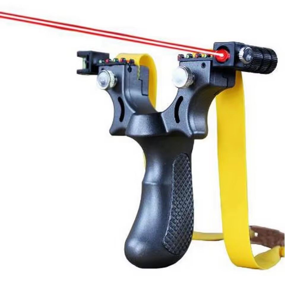 Professional Outdoor Resin Laser Slingshot Laser Aiming Slingshot Resin Shooting Slingshot Catapult Flat Rubber Band