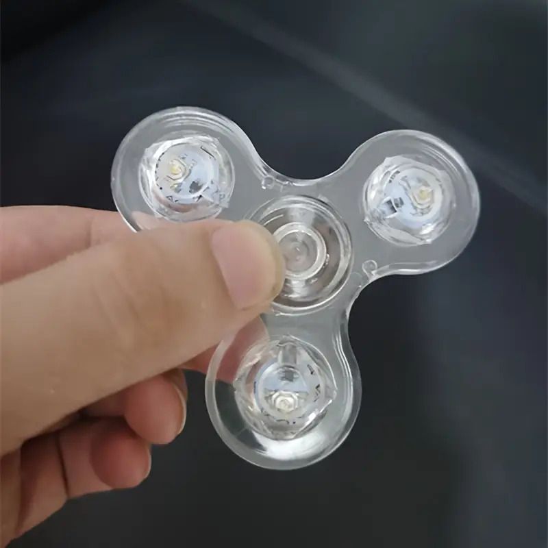 1Pc Crystal Luminous LED light Fidget Spinner Hand Top Spinners Glow in Dark EDC Stress Relief Toys Kinetic Gyroscope for Children