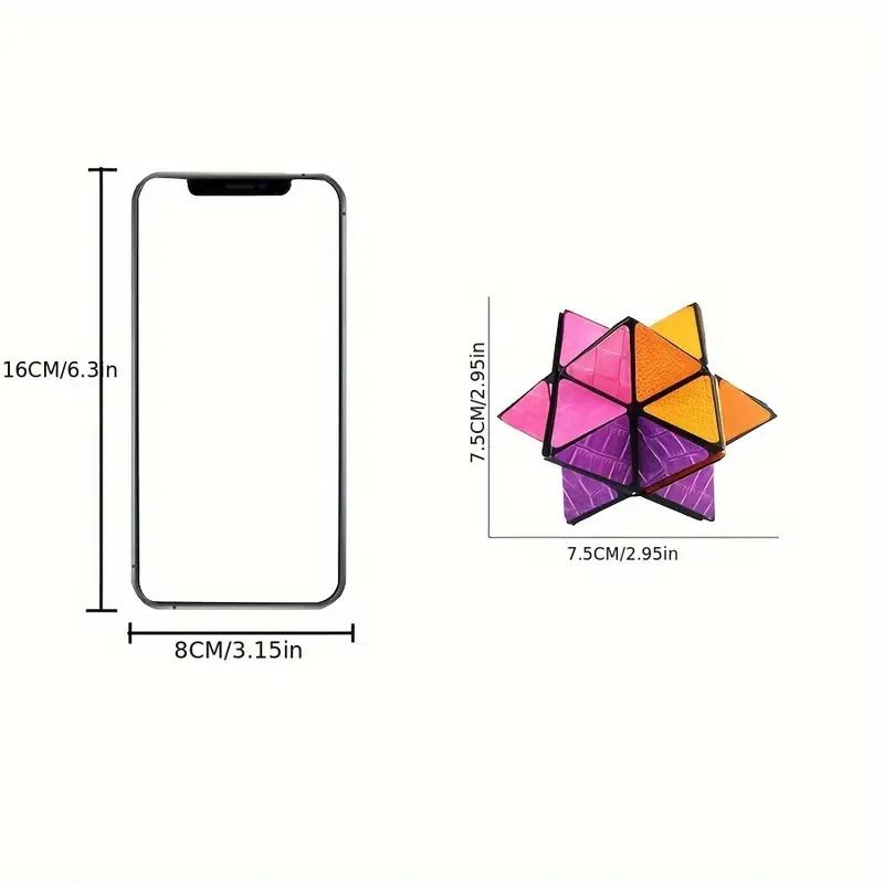 3D Hexagon Puzzle for Youngsters Infinity Magic Cube - 3D Hexagon Puzzle for Youngsters Space Geometry Flip Toy Brain Boost & Relax Mixed Colors, ABS Material