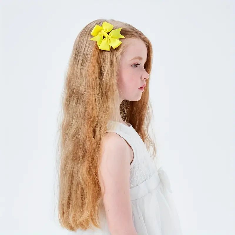 20pcs Random Color Bow Hair Clip Sets Simple Holiday Hair Clip Baby Girls Hair Accessories