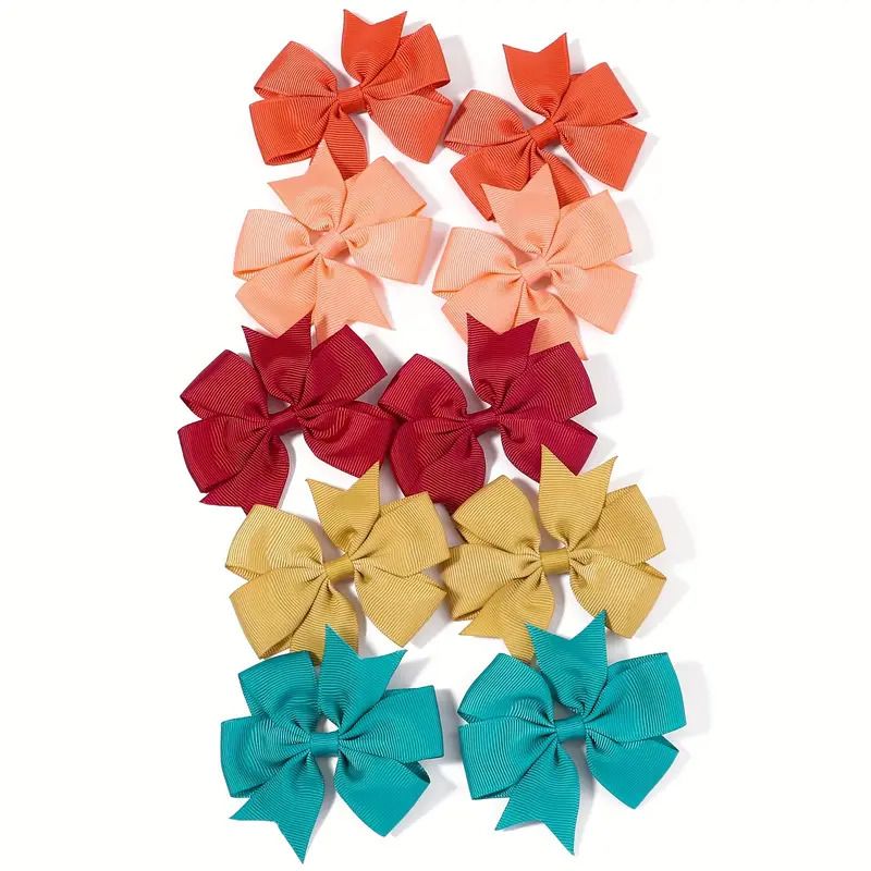20pcs Random Color Bow Hair Clip Sets Simple Holiday Hair Clip Baby Girls Hair Accessories