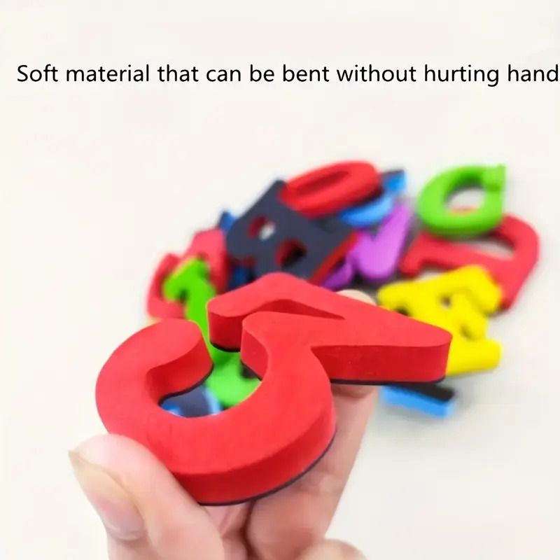 26-79pcs Magnetic Educational Stickers Magnetic Letters Numbers Alphabet ABC 123 Fridge Magnets Plastic Educational Preschool Learning Toy Set Uppercase Lowercase Math