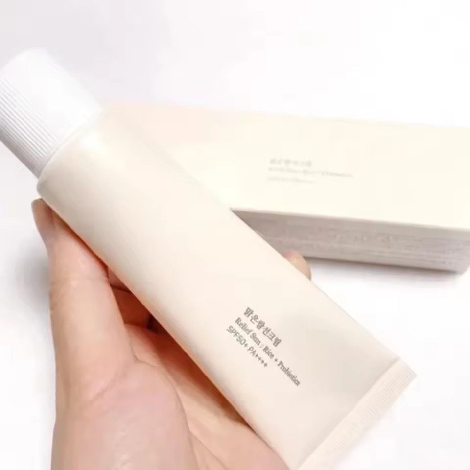 SPF50+ Sunscreen Korean Rice Probiotic Solar Blocker Skin Whitening Cream Anti UV Sun Block Facial Mild Moisturizer Serum 50ml