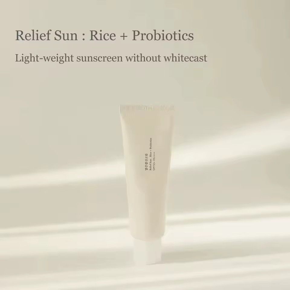SPF50+ Sunscreen Korean Rice Probiotic Solar Blocker Skin Whitening Cream Anti UV Sun Block Facial Mild Moisturizer Serum 50ml