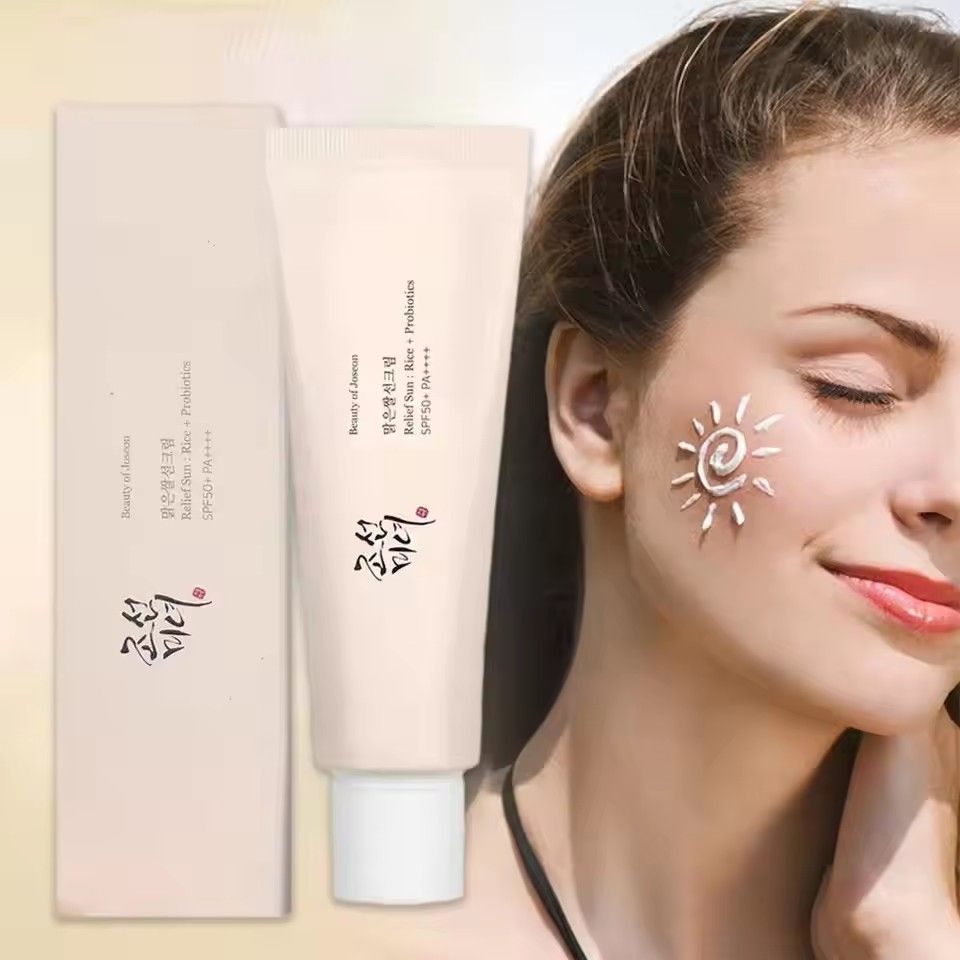 SPF50+ Sunscreen Korean Rice Probiotic Solar Blocker Skin Whitening Cream Anti UV Sun Block Facial Mild Moisturizer Serum 50ml