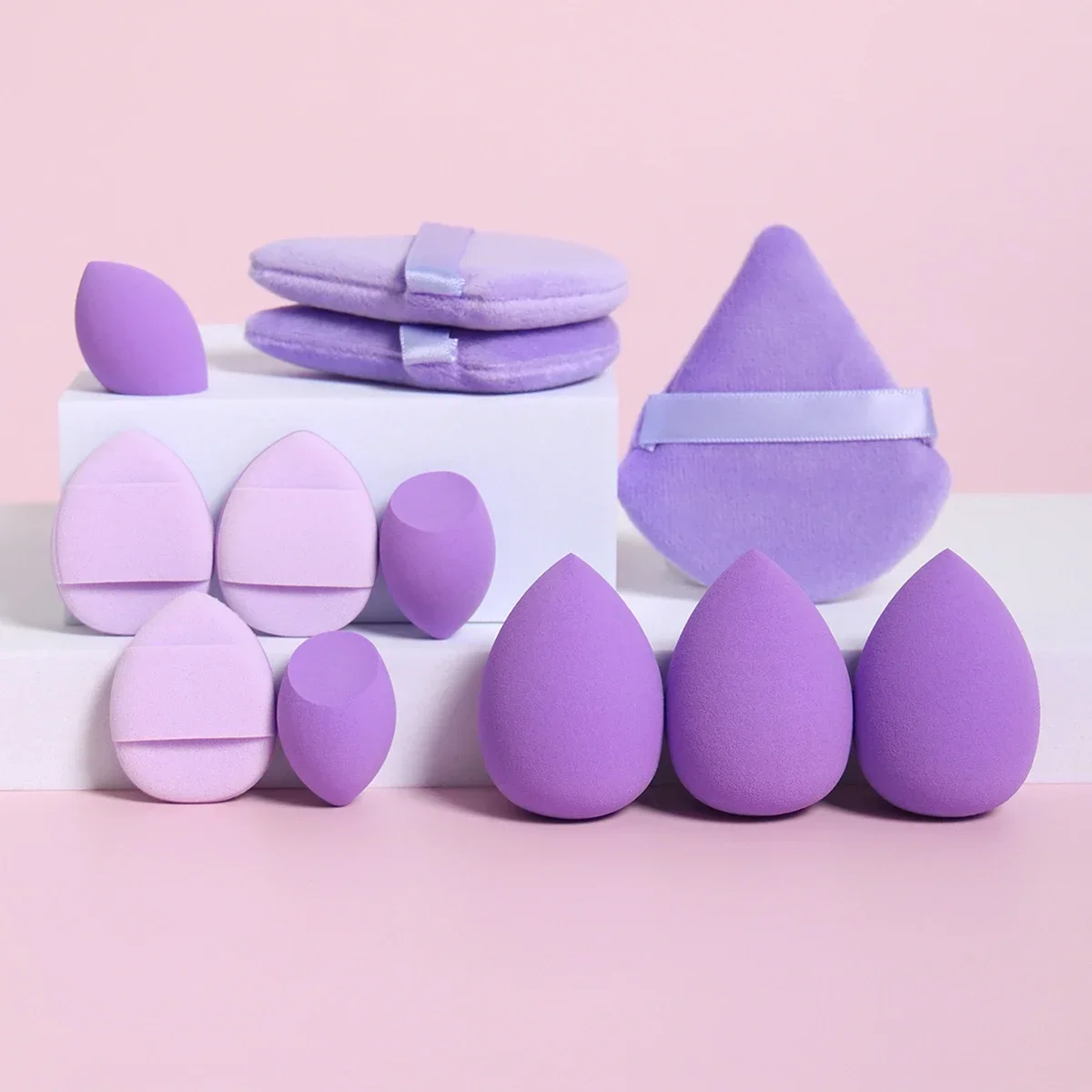 12Pcs Makeup Sponge Set, Beauty Tool Women Make Up Accessories Cosmetic Puff Blender (Including 3 Loose Powder Puffs, 3 Mini Air Cushion Puffs, 3 Beauty Eggs and 3 Mini Beauty) Beauty Egg Makeup