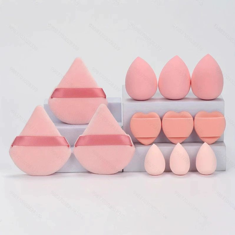 12Pcs Makeup Sponge Set, Beauty Tool Women Make Up Accessories Cosmetic Puff Blender (Including 3 Loose Powder Puffs, 3 Mini Air Cushion Puffs, 3 Beauty Eggs and 3 Mini Beauty) Beauty Egg Makeup