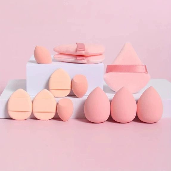 12Pcs Makeup Sponge Set, Beauty Tool Women Make Up Accessories Cosmetic Puff Blender (Including 3 Loose Powder Puffs, 3 Mini Air Cushion Puffs, 3 Beauty Eggs and 3 Mini Beauty) Beauty Egg Makeup
