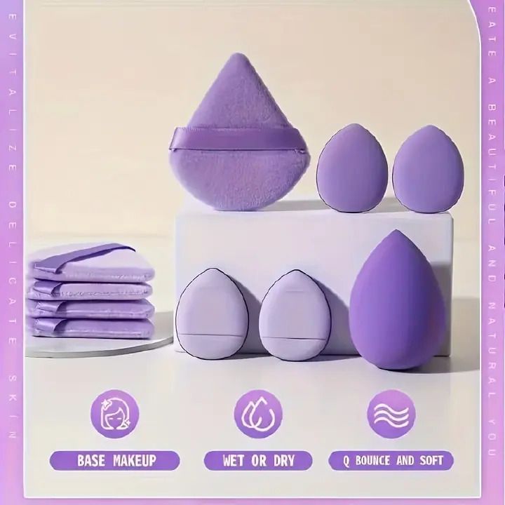 12Pcs Makeup Sponge Set, Beauty Tool Women Make Up Accessories Cosmetic Puff Blender (Including 3 Loose Powder Puffs, 3 Mini Air Cushion Puffs, 3 Beauty Eggs and 3 Mini Beauty) Beauty Egg Makeup